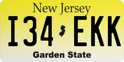 NJ license plate I34EKK