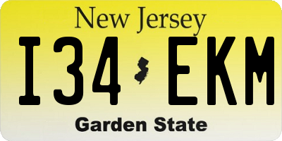 NJ license plate I34EKM