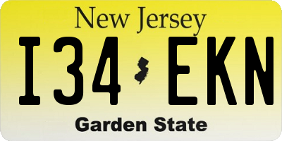 NJ license plate I34EKN