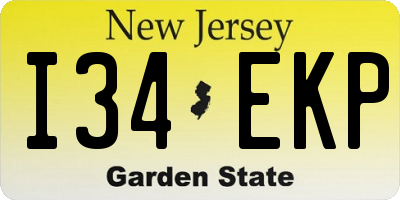 NJ license plate I34EKP