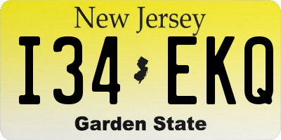 NJ license plate I34EKQ