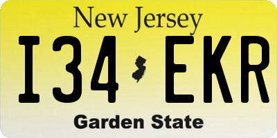 NJ license plate I34EKR