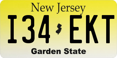 NJ license plate I34EKT