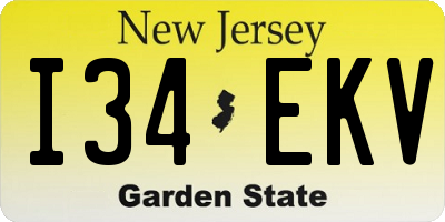 NJ license plate I34EKV