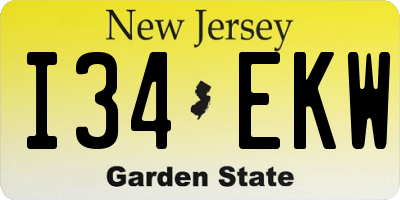 NJ license plate I34EKW