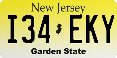 NJ license plate I34EKY