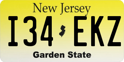 NJ license plate I34EKZ
