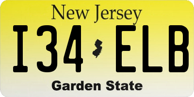 NJ license plate I34ELB