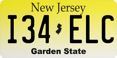 NJ license plate I34ELC