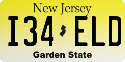 NJ license plate I34ELD