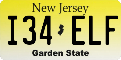 NJ license plate I34ELF