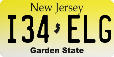 NJ license plate I34ELG