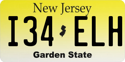 NJ license plate I34ELH