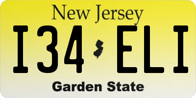 NJ license plate I34ELI
