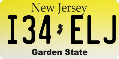 NJ license plate I34ELJ