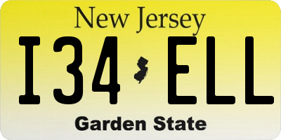 NJ license plate I34ELL