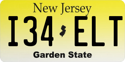 NJ license plate I34ELT