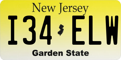 NJ license plate I34ELW