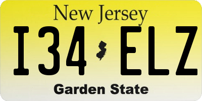 NJ license plate I34ELZ