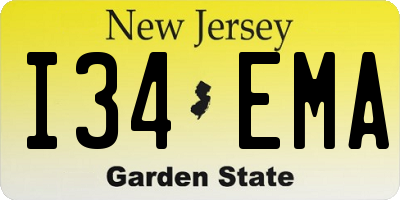 NJ license plate I34EMA