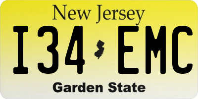 NJ license plate I34EMC
