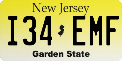 NJ license plate I34EMF