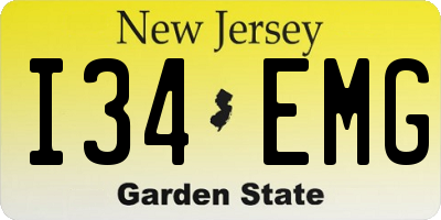 NJ license plate I34EMG
