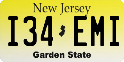 NJ license plate I34EMI