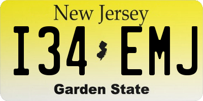 NJ license plate I34EMJ