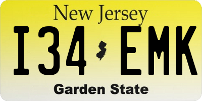 NJ license plate I34EMK