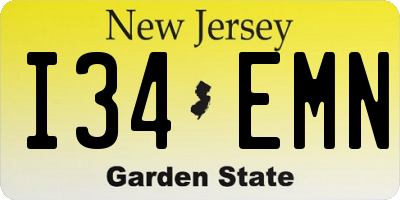NJ license plate I34EMN