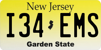 NJ license plate I34EMS