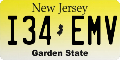 NJ license plate I34EMV
