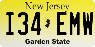 NJ license plate I34EMW