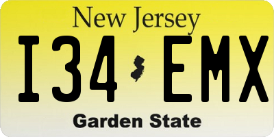 NJ license plate I34EMX