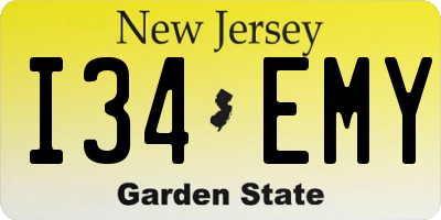 NJ license plate I34EMY