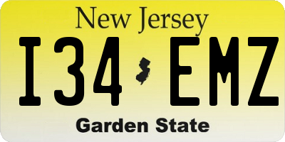 NJ license plate I34EMZ