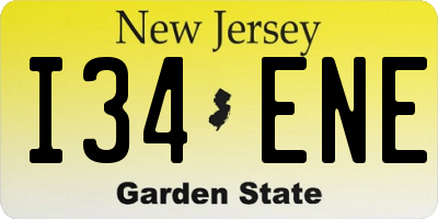 NJ license plate I34ENE