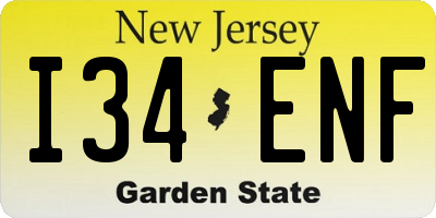 NJ license plate I34ENF