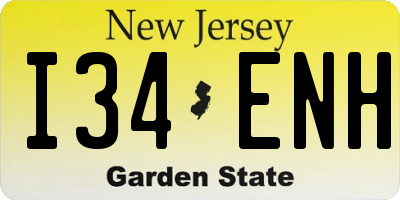 NJ license plate I34ENH