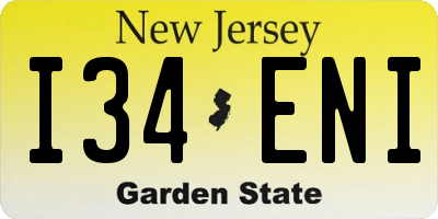 NJ license plate I34ENI