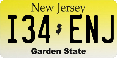NJ license plate I34ENJ