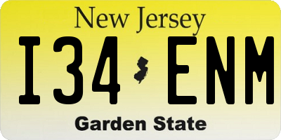 NJ license plate I34ENM