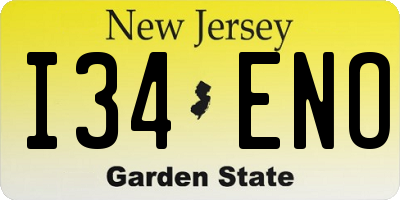 NJ license plate I34ENO