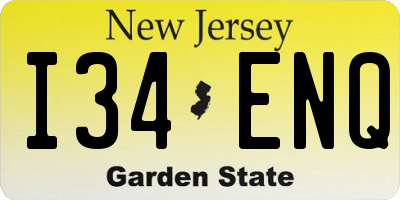 NJ license plate I34ENQ