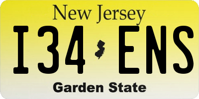NJ license plate I34ENS