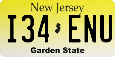 NJ license plate I34ENU