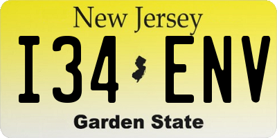 NJ license plate I34ENV