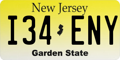 NJ license plate I34ENY