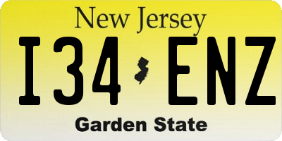NJ license plate I34ENZ